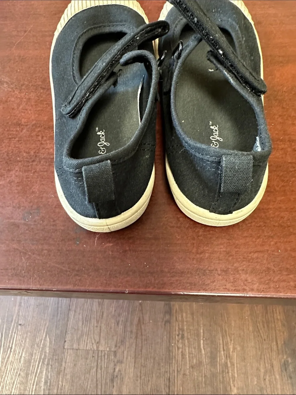 ##195, Size 12, Cat & Jack Black Mary Jane Canvas Shoes